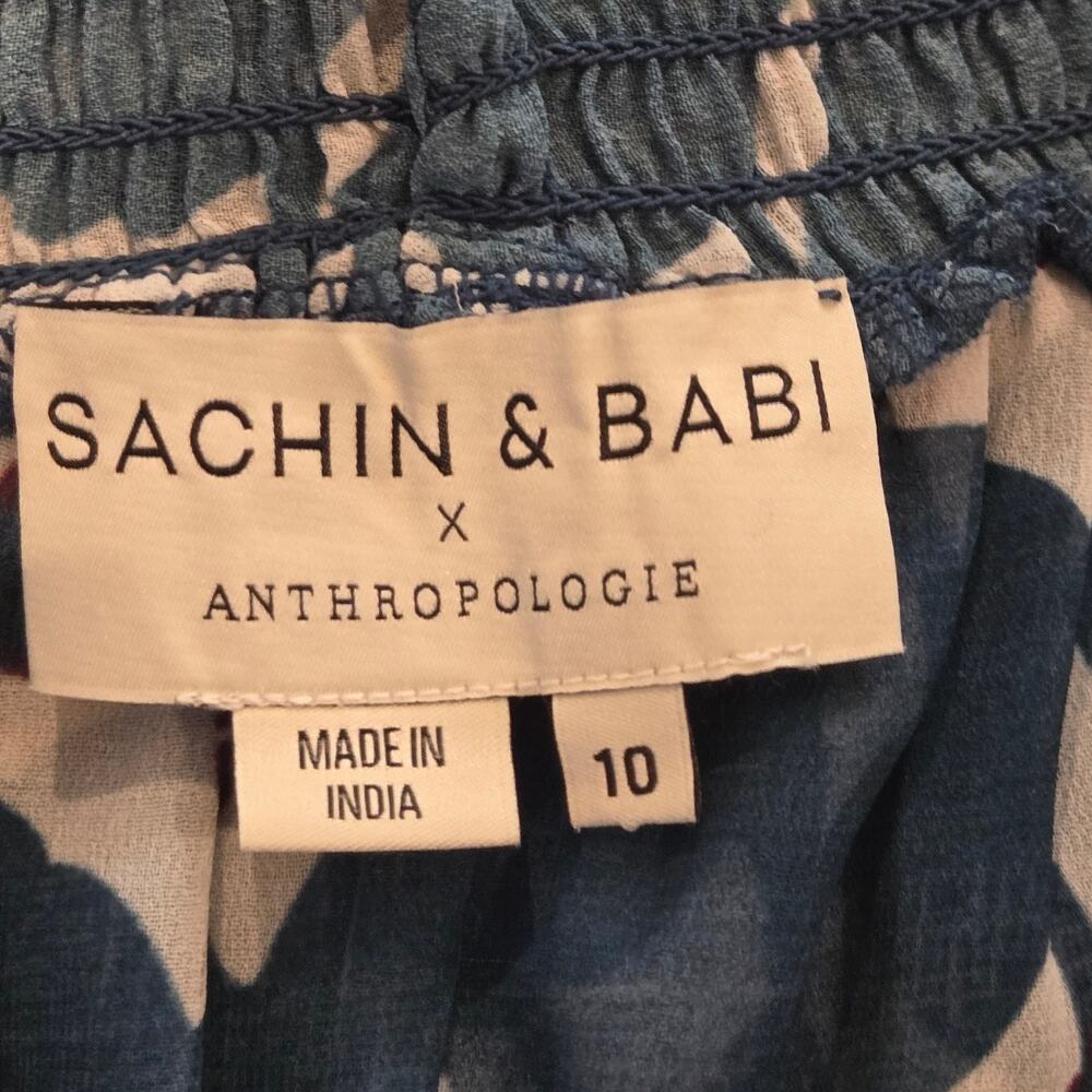 Anthropologie Sachin Babi Mosaic Off-the-shoulder Midi Dress In Blue, Size 10 - Picture 8 of 10
